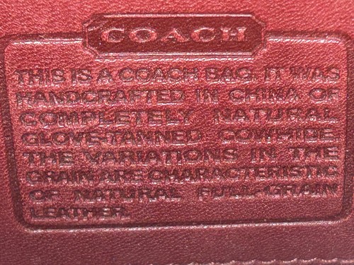 COACH - VINTAGE RED LEATHER CHUNKY CASE TRAVEL COSMETIC MAKE UP POUCH - Picture 7 of 7