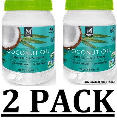 2 PACK - Member's Mark Organic Virgin Coconut Oil (56 oz.) Cooking Oil