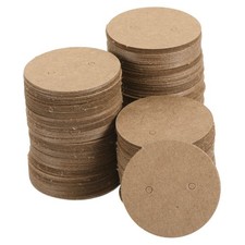 Earring Display Cards, 500pcs Paper Earring Holder Round Style 2, Brown