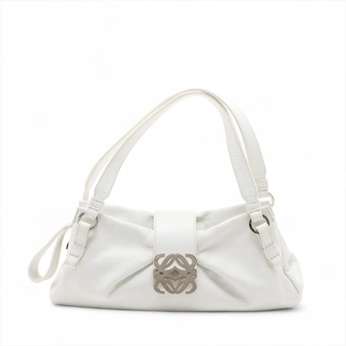 Loewe Anagram Leather Shoulder bag White
