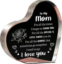 Gifts for Mom Birthday, I Love You Mom Acrylic Keepsake - Valentines Day Gifts f