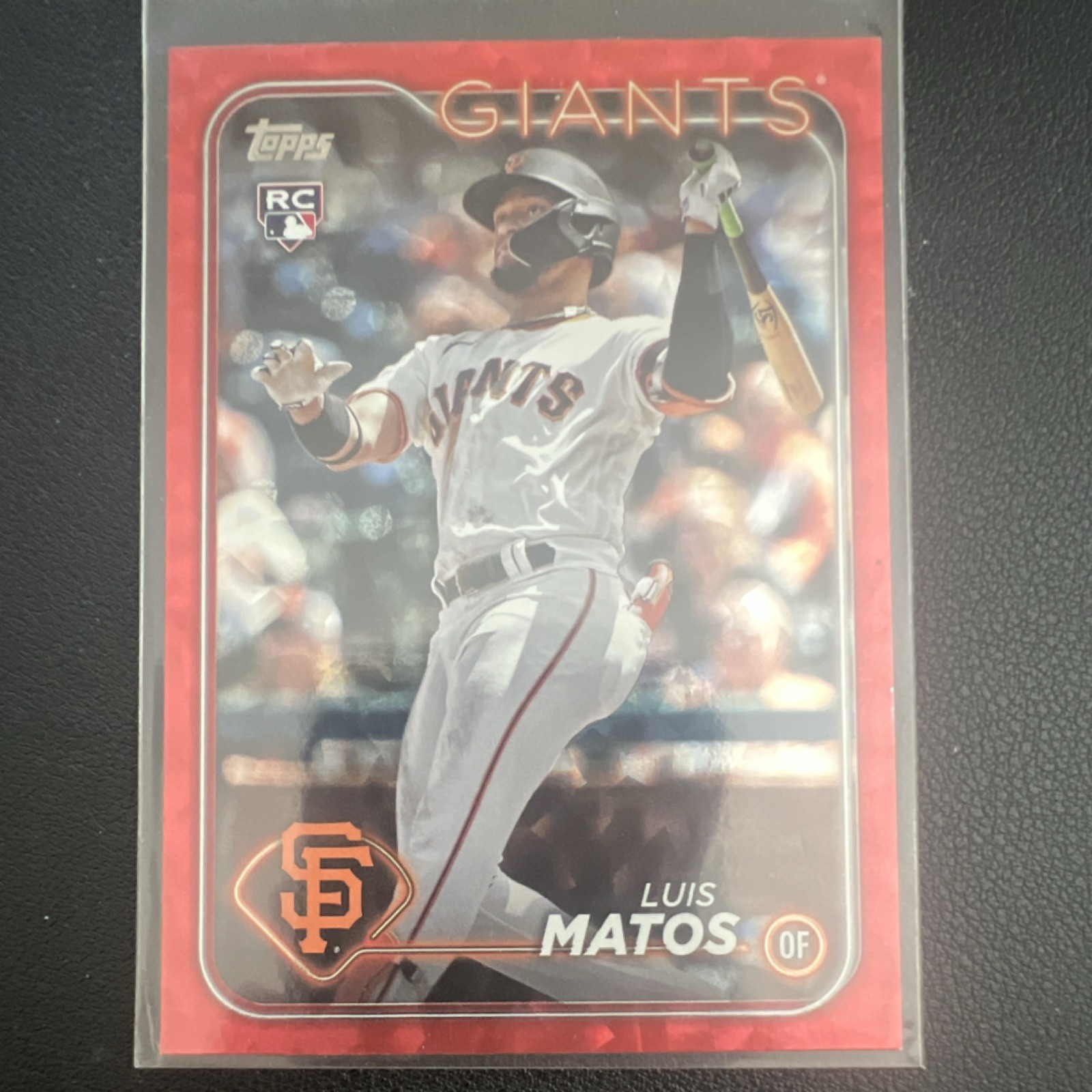 Topps 2024 Series 1 Luis Matos Giants #28 Red Crackle Foil /199 Rookie Card