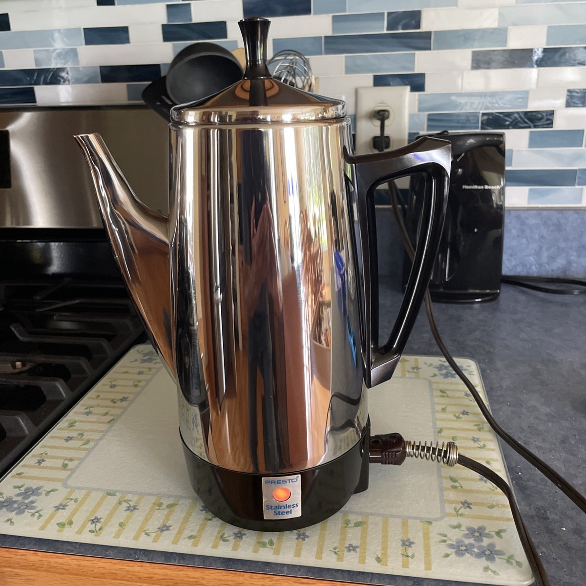 Stainless Steel Gas Coffee Percolator Presto 4-12 0281104 Cup