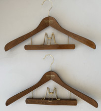 Two Wooden Luxury Suit Hangers,Made in Germany,Bloomingdale's Lexington in Gold