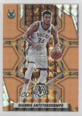 2021-22 Mosaic All-NBA Fluorescent Orange Prizm 24/25 Giannis Antetokounmpo 09br