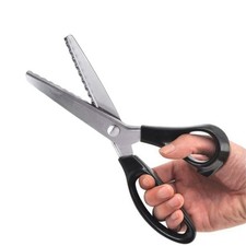 Fabric Pinking Shears Serrated Scalloped Stainless Steel Black Scissors 10mm