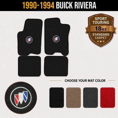 Sport Touring Tri Shield Logo Front & Rear Floor Mats for 90-94 Riviera #APY