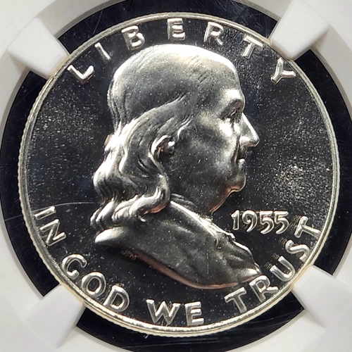 Proof Silver 1955 Franklin 50 Cents Half Dollar | NGC PF68