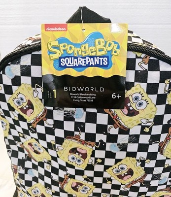SpongeBob SquarePants jelly fishing black & white backpack new