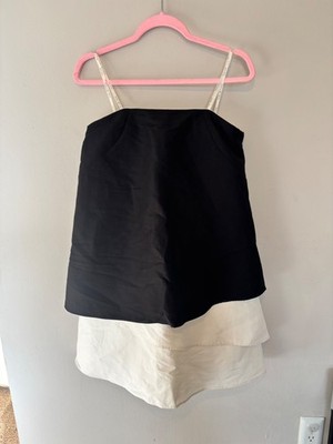 Halston Heritage Colorblock Tiered Mini Dress NWT size 4