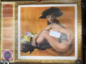 1969 HAROLD'S CLUB 12 MONTH 4 PAGE PIN-UP CALENDAR IN ORIGINAL MAILING TUBE