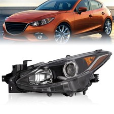 For 2014-2016 Mazda 3 Projector Black Halogen Driver Side Headlight 14-16