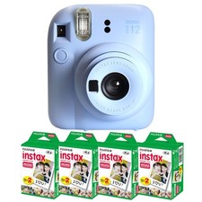 FUJIFILM INSTAX MINI 12 Instant Film Camera Pastel Blue with 4x Mini Instax Film