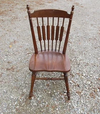 TELL CITY Solid Maple Cattail Back Dining Side Chair