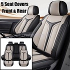 Fits Honda Accord Faux Leather Car Seat Covers 5-Seat Full Set Protector Cushion