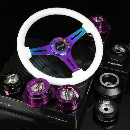 NRG 102H HUB+PURPLE GEN 2.0 QUICK RELEASE+3"DEEP IRIDIUM STEERING WHEEL ...
