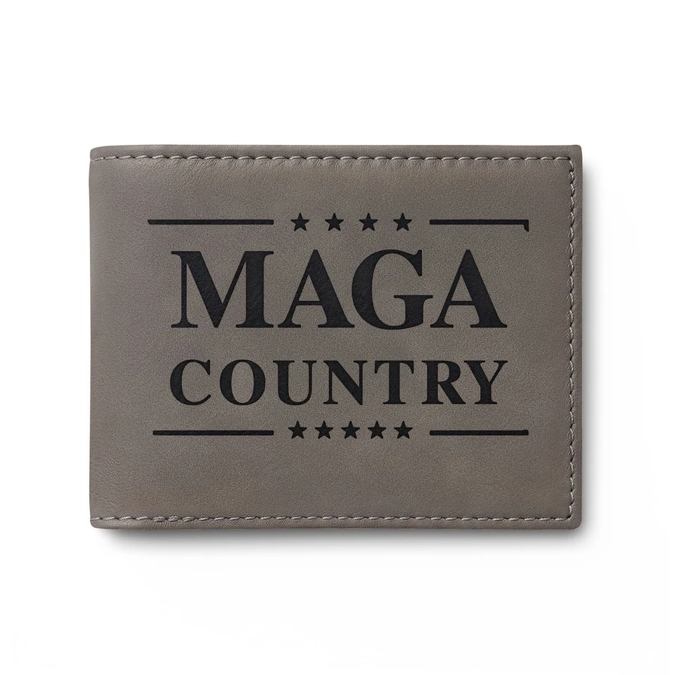 雕刻MAGA Country双折钱包 — 第 1/1 张图片