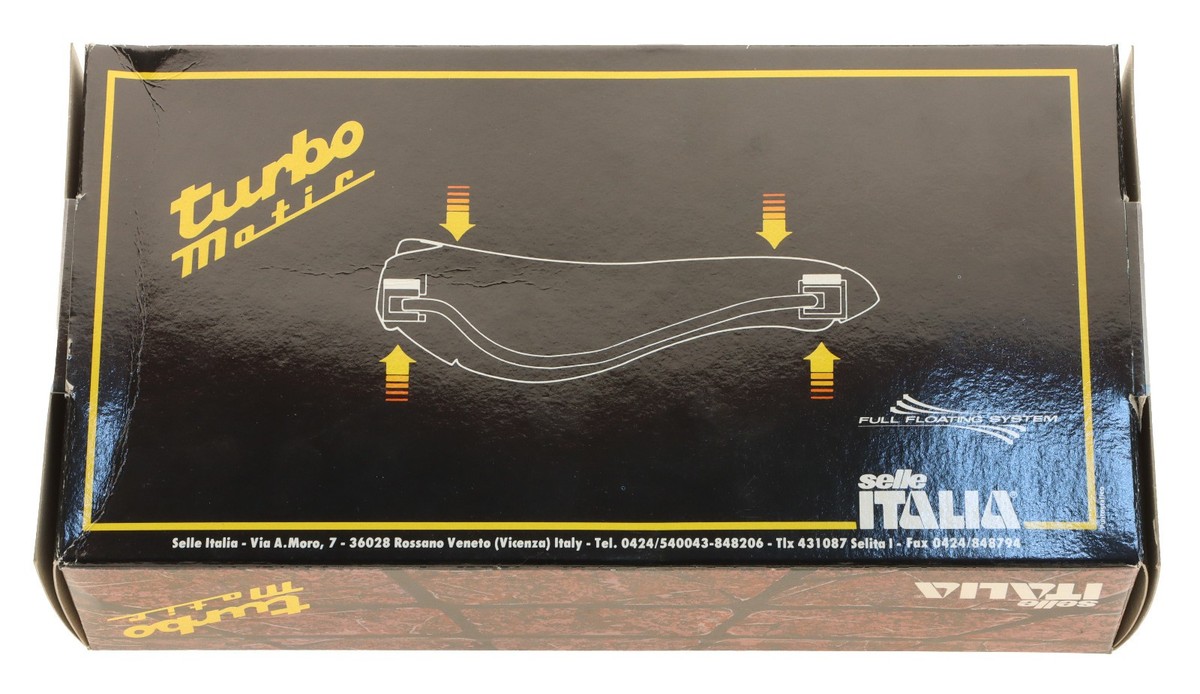 未使用 Selle Italia TURBO MATIC Titanium元箱付 Selle Italia Turbomatic Saddle Titanium Rails 90s White Shelfwear