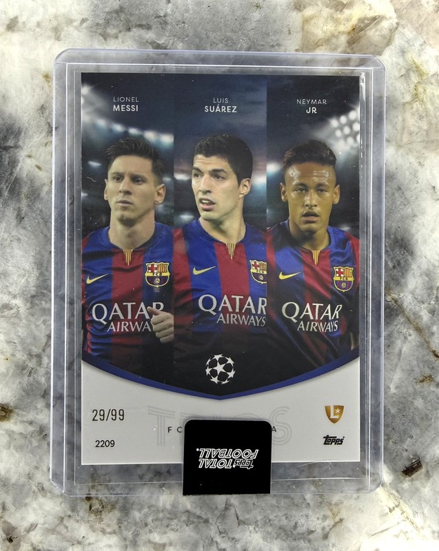 2025-26 Topps Total Football Trios Lionel Messi /99 Luis Suarez Neymar SEALED 
