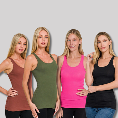 #ad #ad Women#x27;s Stretchy Soft Thin Cotton Ribbed Knit Racerback Tank Top Zenana S XL $10.99