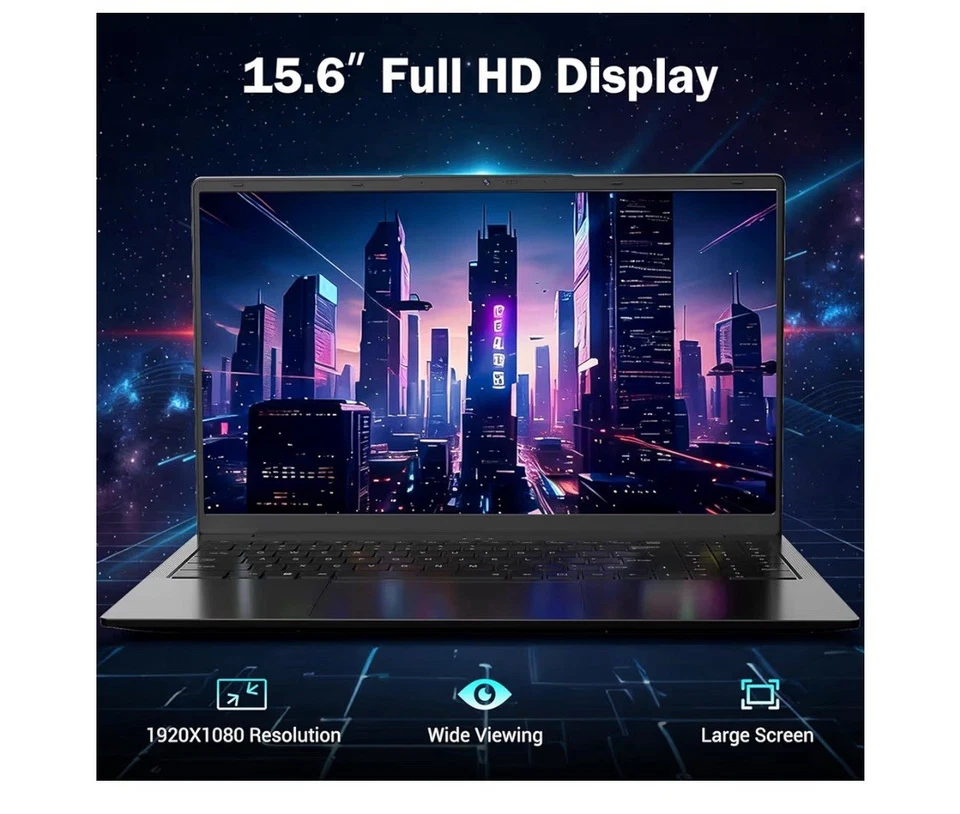 Florinix 15.6 英寸 IPS 全高清学生笔记本电脑 8GB RAM 256GB 固态硬盘 AMD 锐龙 5 3500 Win 11 — 第 2/4 张图片