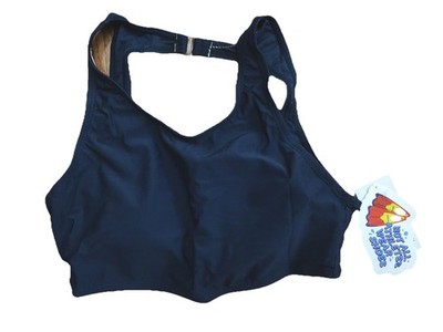 New Sporti Active Racerback Crop Bikini Top Lycra Extra Life Teal Sz M Pad (C4-5