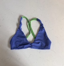 Cara Loren Electric Blue And Green Sports Bra Size Medium Strappy