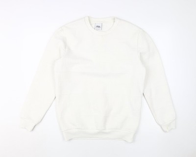 Weißer Pullover Sweatshirt Herren UK Größe M Zara