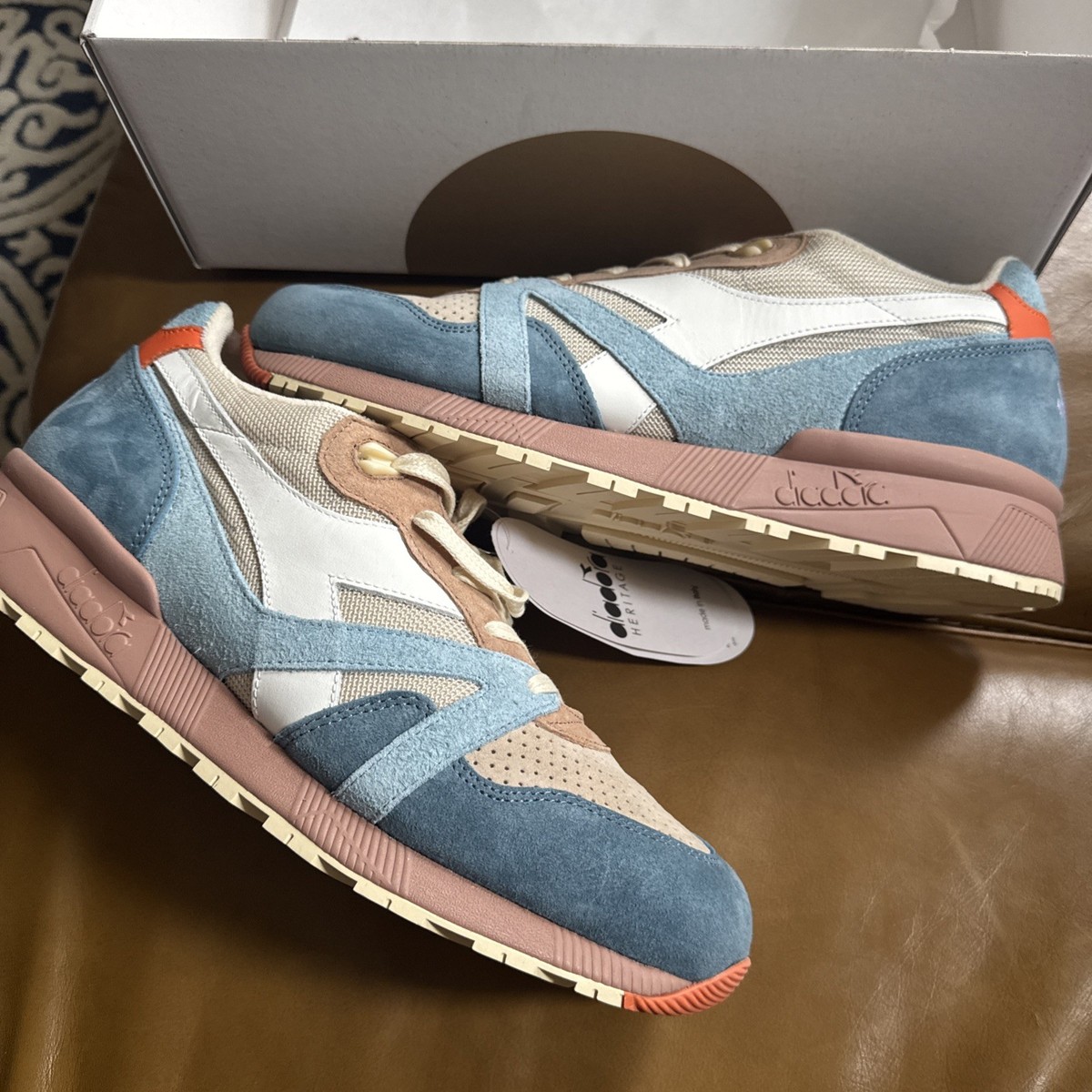 diadora N9000 Tourney Italia Lace Up Mens Blue Sneakers Casual