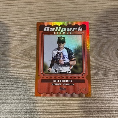2025 Topps Pro Debut Ballpark Promos Colt Emerson BP-3 Orange /25