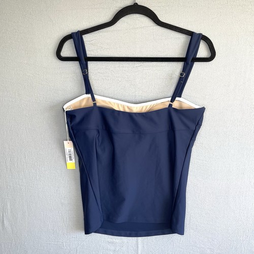 Costume da bagno Summersalt Tankini nuovo con etichetta collo quadrato donna 12 blu navy regolabile - Foto 2 di 10