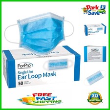 Adjustable Ear Loop Face Masks - 3-Ply Protection Against Dust, Pack of 50