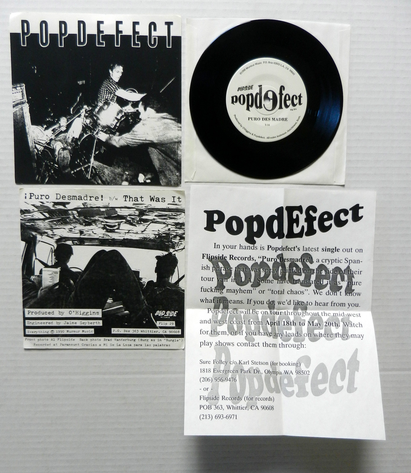 Popdefect 7 45 Puro Desmadre That Was It Flipside Picture Sleeve Punk Indie Ebay