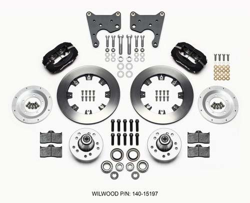 Wilwood 140-7141-DR Wilwood Forged Dynalite P/S P-B Kit Drilled-Red Chevy 12 Bolt w/ C-Clips