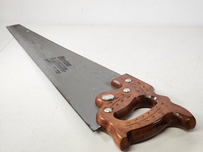 Vintage Henry Disston D-23 26” Hand Saw 12 TPI Fine Crosscut Wheat