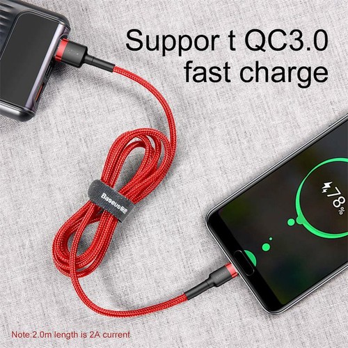 Phone Cable Baseus Cafule Fast Charging Data Transmission USB to Type-C Cable - Picture 35 of 37