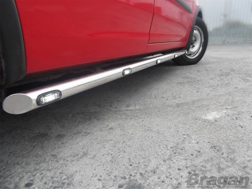Side Bars + Amber LEDs For Citroen Jumpy SWB 2007-2016 Stainless Tube Van Skirts - Bild 3 von 7