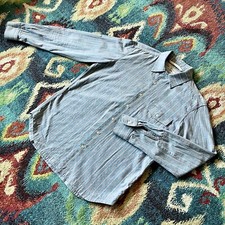 ROGUE TERRITORY SELVEDGE STRIPE COTTON BUTTON UP SHIRT MADE IN USA SZ SMALL