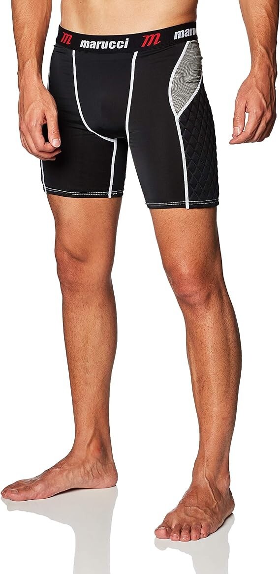 Marucci Adult Elite Padded Slider Shorts Large Black Color NEW with