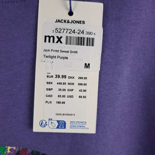 Jack & Jones Jumper Mens Medium Purple Pullover Crew Neck Sweater NEW 8820 - Picture 4 of 14