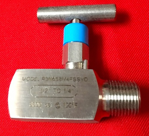 6000psi Needle Valve Soft Seat 3/16 Bore 1/2"-1/4" Parker Hannifin Phoenix P3N6S - Picture 9 of 12