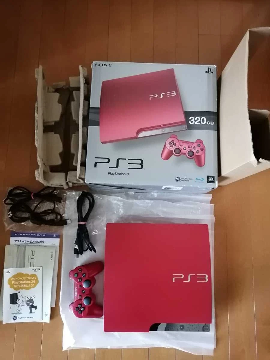 PS3 Scarlet Red CECH 3000B 320GB Console Box Sony PlayStation 3 Slim [BX]