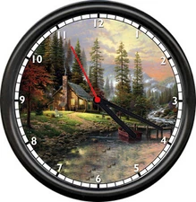 Cabin In The Woods River Personalized Your Name Script Relax Peaceful Wall Clock