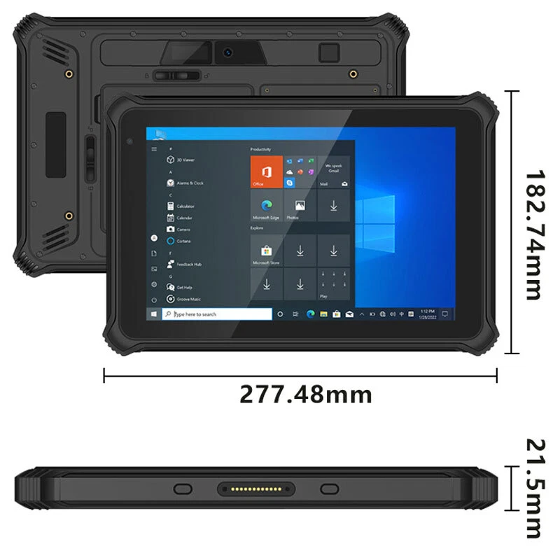 10.1" WIFI 4G LTE Data Windows 10 Home Rugged Tablet PC Waterproof Industrial - Image 4 of 4