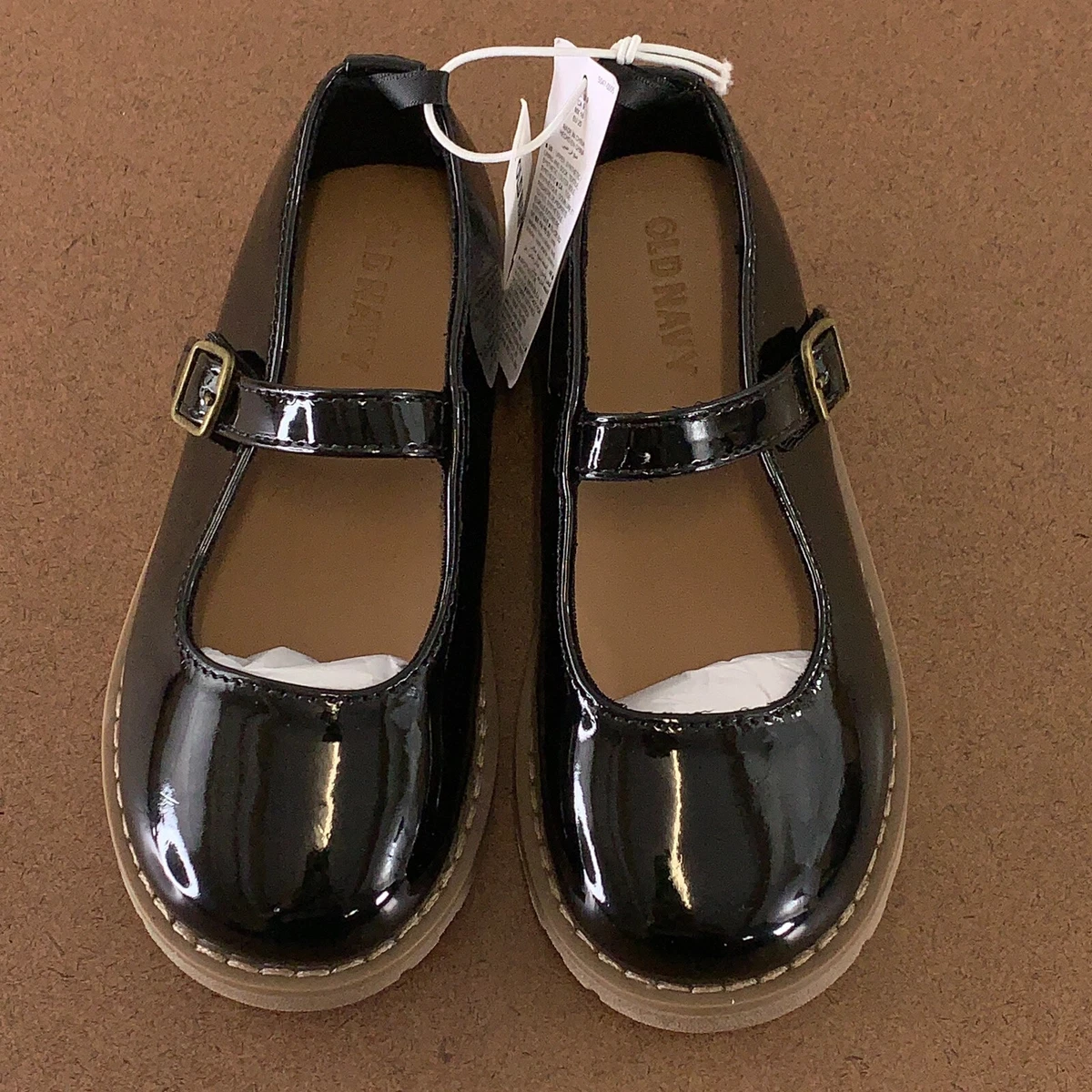 Old navy Girls Shoe Size 9 Black Shiny Faux Leather Mary Jane