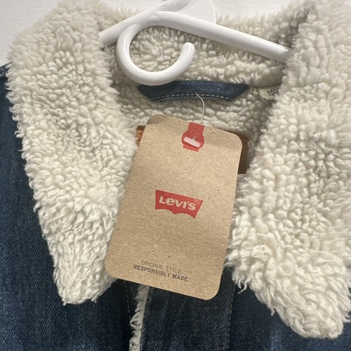 Levi's X-Large Men's Sherpa Trucker Jacket Television Medium Indigo 163650162 - Picture 3 of 7