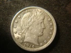 1914 BU AU Lusterous Barber Liberty Quarter Dollar Full Headband RBX #1