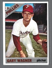 Gary Wagner 1966 Topps Baseball ROOKIE Card #151-Philadelphia Phillies. rookie card picture