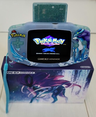 Nintendo Game Boy Advance Suicune Pokemon Kristall OVP USB-C M2 IPS Bildschirm GBA