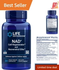 NAD+ Cell Regenerator with Resveratrol Fisetin Quercetin Vegetarian Capsules